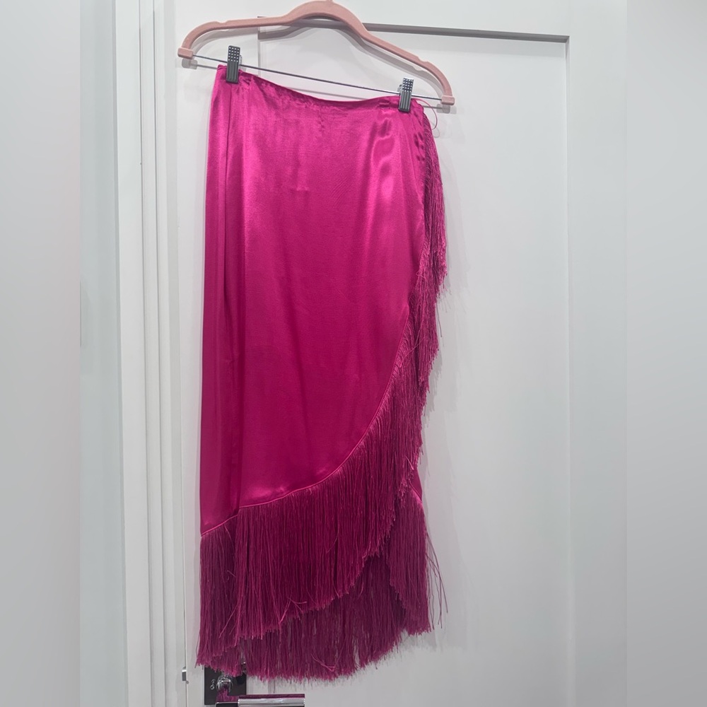 Elegant Pink Fringe Skirt